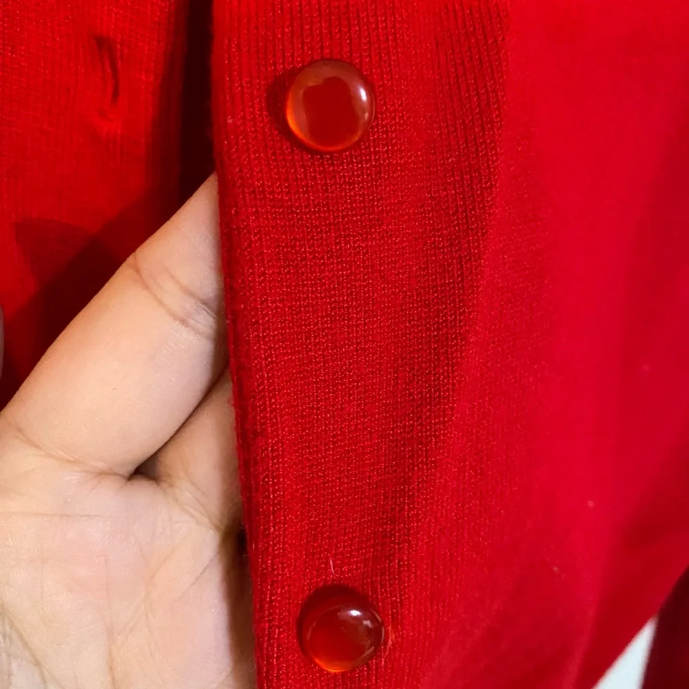 Cable & Gauge Red Cardigan Small - Picture 5 of 5